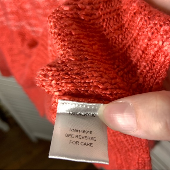 Cloud Chaser Color Block Cream and Pink Acrylic Knit V Neck Sweater - Picture 11 of 11